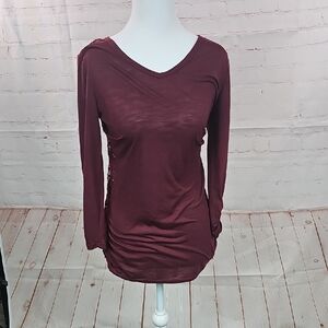 4/$20 Vanity Red Fitted Long Sleeve Tunic